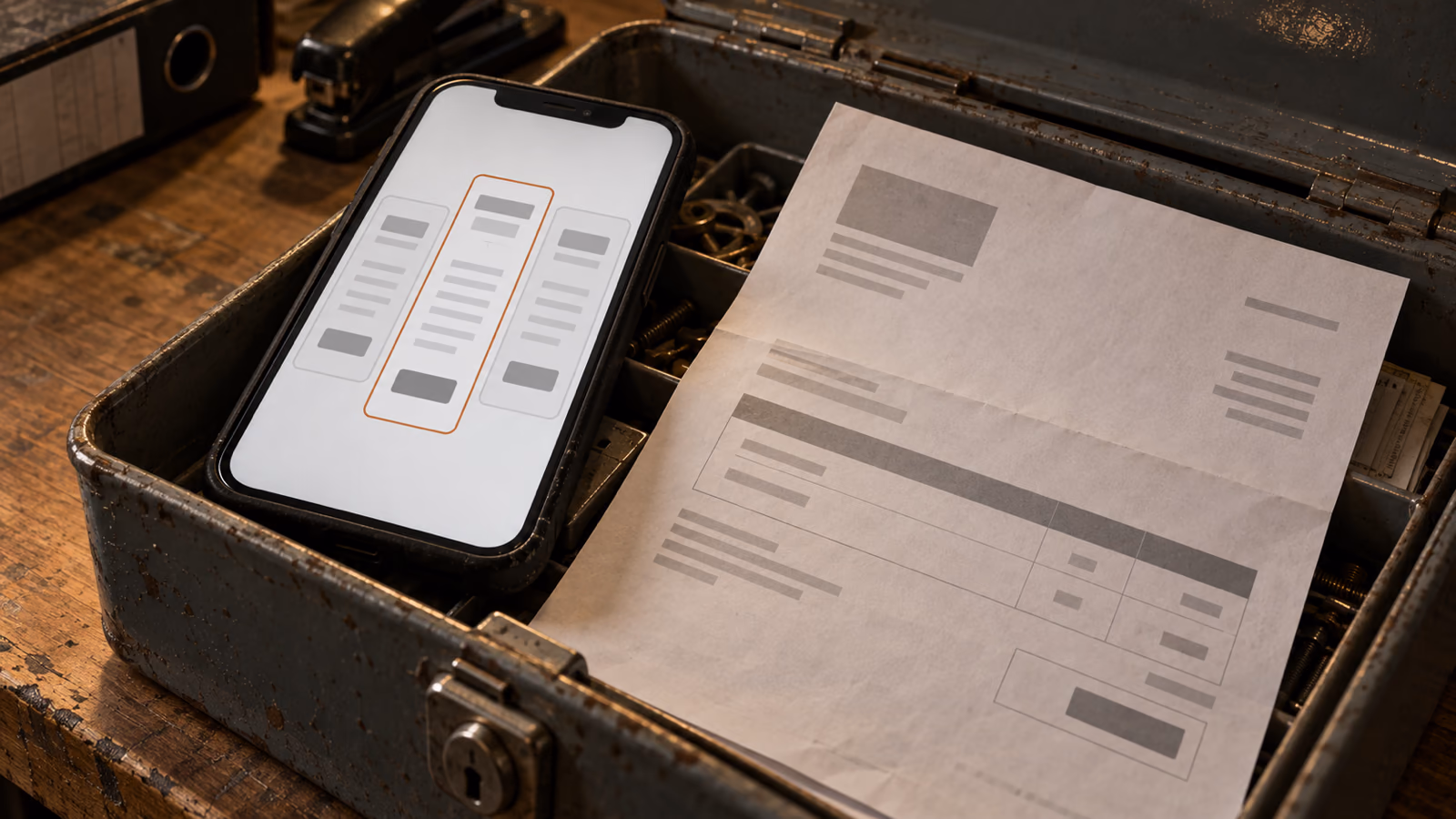 ai offerte kosten per maand op een softwarefactuur en een telefoon