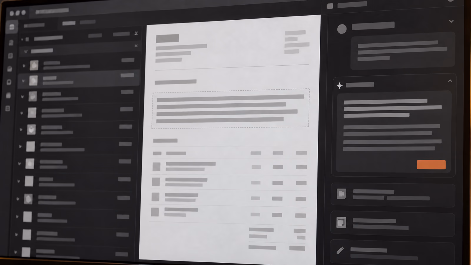 offerte ai software met een ingebouwde schrijfassistent op een beeldscherm